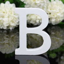 Load image into Gallery viewer, 1pc White Wooden Letters English Alphabet Word Personalized Name Design Art Craft Free Standing Heart Shape Wedding Home Decor