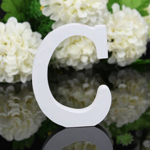 Load image into Gallery viewer, 1pc White Wooden Letters English Alphabet Word Personalized Name Design Art Craft Free Standing Heart Shape Wedding Home Decor