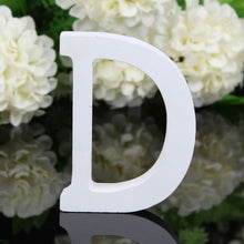 Load image into Gallery viewer, 1pc White Wooden Letters English Alphabet Word Personalized Name Design Art Craft Free Standing Heart Shape Wedding Home Decor