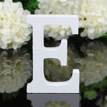 Load image into Gallery viewer, 1pc White Wooden Letters English Alphabet Word Personalized Name Design Art Craft Free Standing Heart Shape Wedding Home Decor