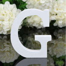 Load image into Gallery viewer, 1pc White Wooden Letters English Alphabet Word Personalized Name Design Art Craft Free Standing Heart Shape Wedding Home Decor
