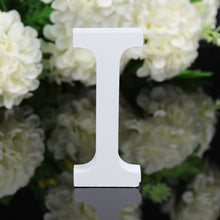 Load image into Gallery viewer, 1pc White Wooden Letters English Alphabet Word Personalized Name Design Art Craft Free Standing Heart Shape Wedding Home Decor