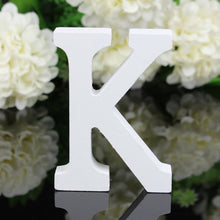 Load image into Gallery viewer, 1pc White Wooden Letters English Alphabet Word Personalized Name Design Art Craft Free Standing Heart Shape Wedding Home Decor