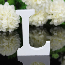 Load image into Gallery viewer, 1pc White Wooden Letters English Alphabet Word Personalized Name Design Art Craft Free Standing Heart Shape Wedding Home Decor