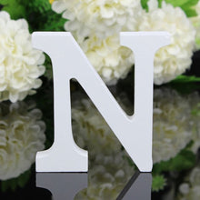 Load image into Gallery viewer, 1pc White Wooden Letters English Alphabet Word Personalized Name Design Art Craft Free Standing Heart Shape Wedding Home Decor
