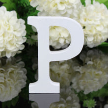 Load image into Gallery viewer, 1pc White Wooden Letters English Alphabet Word Personalized Name Design Art Craft Free Standing Heart Shape Wedding Home Decor