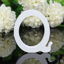 Load image into Gallery viewer, 1pc White Wooden Letters English Alphabet Word Personalized Name Design Art Craft Free Standing Heart Shape Wedding Home Decor