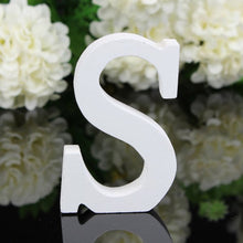 Load image into Gallery viewer, 1pc White Wooden Letters English Alphabet Word Personalized Name Design Art Craft Free Standing Heart Shape Wedding Home Decor