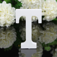 Load image into Gallery viewer, 1pc White Wooden Letters English Alphabet Word Personalized Name Design Art Craft Free Standing Heart Shape Wedding Home Decor