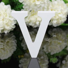 Load image into Gallery viewer, 1pc White Wooden Letters English Alphabet Word Personalized Name Design Art Craft Free Standing Heart Shape Wedding Home Decor