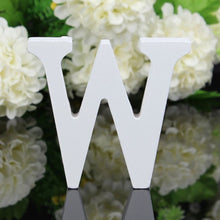 Load image into Gallery viewer, 1pc White Wooden Letters English Alphabet Word Personalized Name Design Art Craft Free Standing Heart Shape Wedding Home Decor