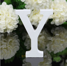 Load image into Gallery viewer, 1pc White Wooden Letters English Alphabet Word Personalized Name Design Art Craft Free Standing Heart Shape Wedding Home Decor
