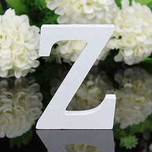 Load image into Gallery viewer, 1pc White Wooden Letters English Alphabet Word Personalized Name Design Art Craft Free Standing Heart Shape Wedding Home Decor