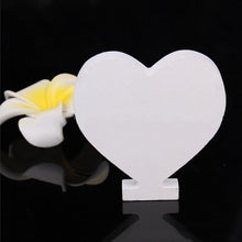 Load image into Gallery viewer, 1pc White Wooden Letters English Alphabet Word Personalized Name Design Art Craft Free Standing Heart Shape Wedding Home Decor