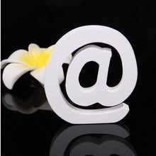 Load image into Gallery viewer, 1pc White Wooden Letters English Alphabet Word Personalized Name Design Art Craft Free Standing Heart Shape Wedding Home Decor